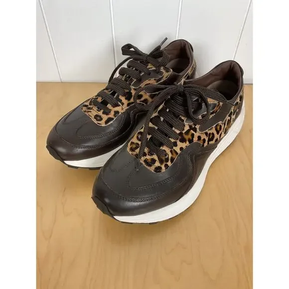 Boemos Leopard Brown Leather Pony Hair Vibram Soles Women's Sneakers Size‎ EU 39 - Picture 5 of 8
